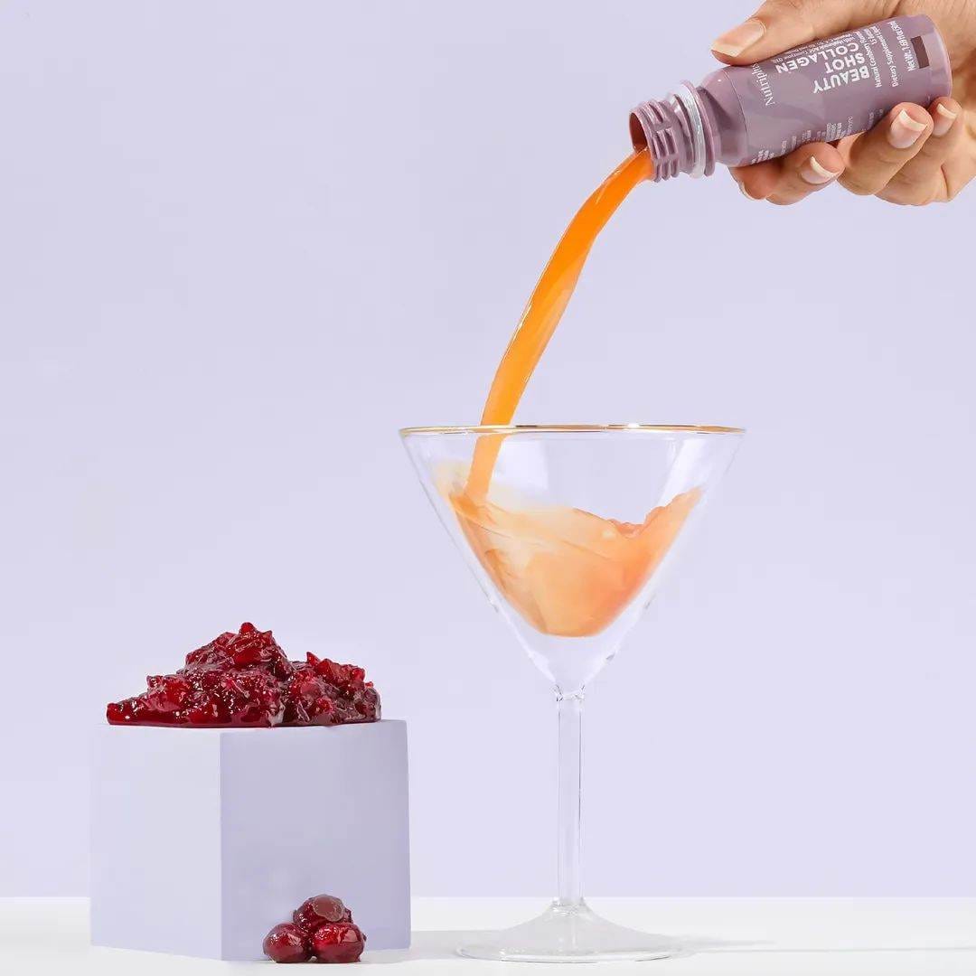 Nutriplus Beauty Shot Kollagen 15x50 ml | 5500 mg Kollagen + Hyaluronsäure, Biotin, Q10 & Vitamin C | Trinkkollagen Cranberry