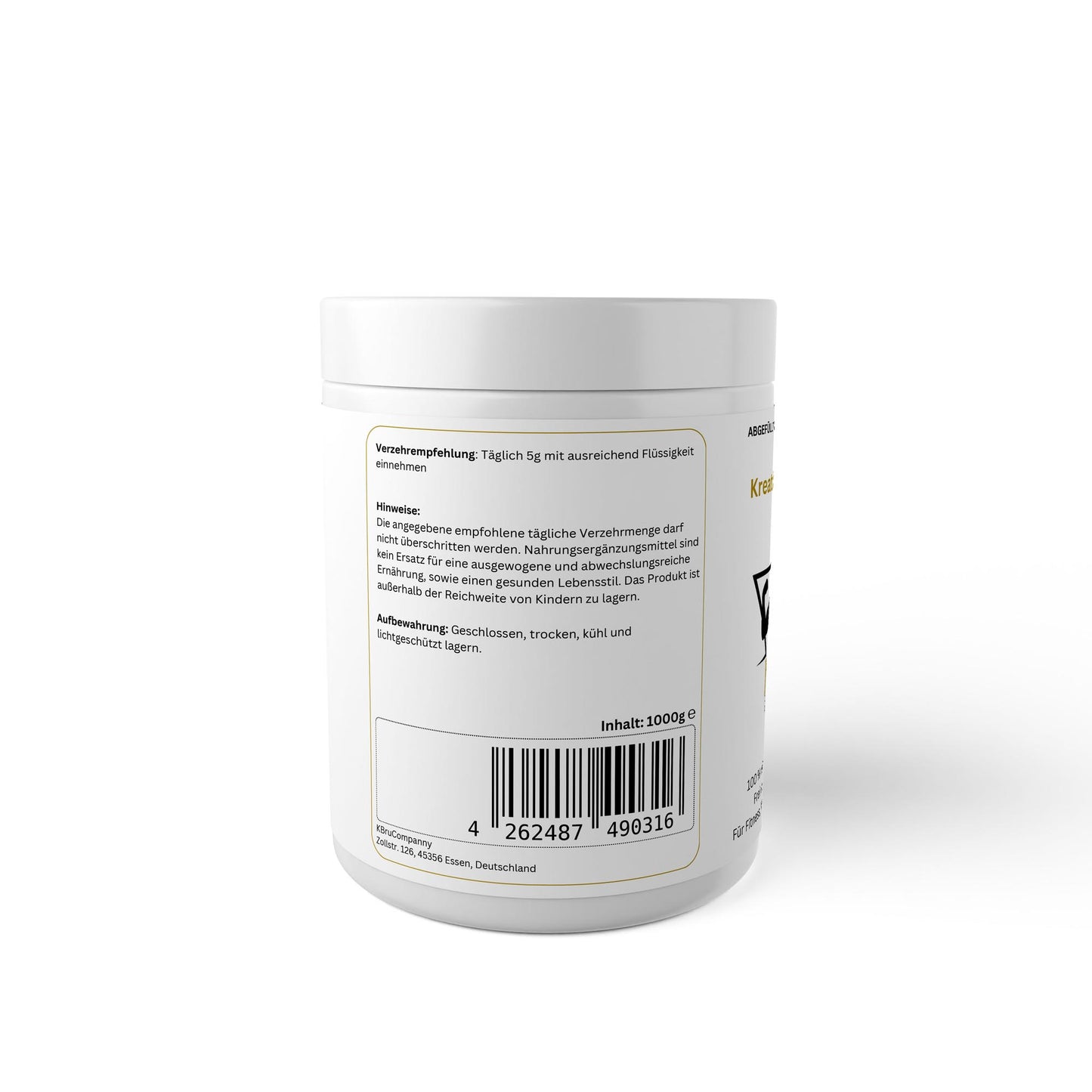 KBRU Lifeboost Kreatin Monohydrat - 1000g Pulver Sport, Fitnes, Muskelkraft, Ausdauer und Regeneration