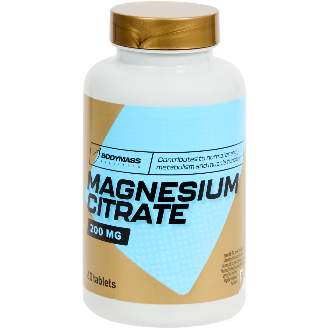 Bodymass Magnesiumcitrat 200 mg – 60 Tabletten – Hoch bioverfügbares Magnesium für Muskeln, Energiestoffwechsel & Nerven – Vegan – Nahrungsergänzungsmittel