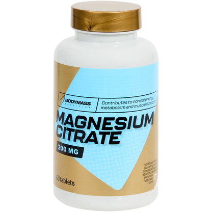 Bodymass Magnesiumcitrat 200 mg – 60 Tabletten – Hoch bioverfügbares Magnesium für Muskeln, Energiestoffwechsel & Nerven – Vegan – Nahrungsergänzungsmittel