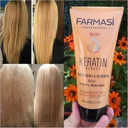 Keratin Haarmaske 200 ml  Farmasi– Intensive Haarpflege gegen Spliss & Trockenheit