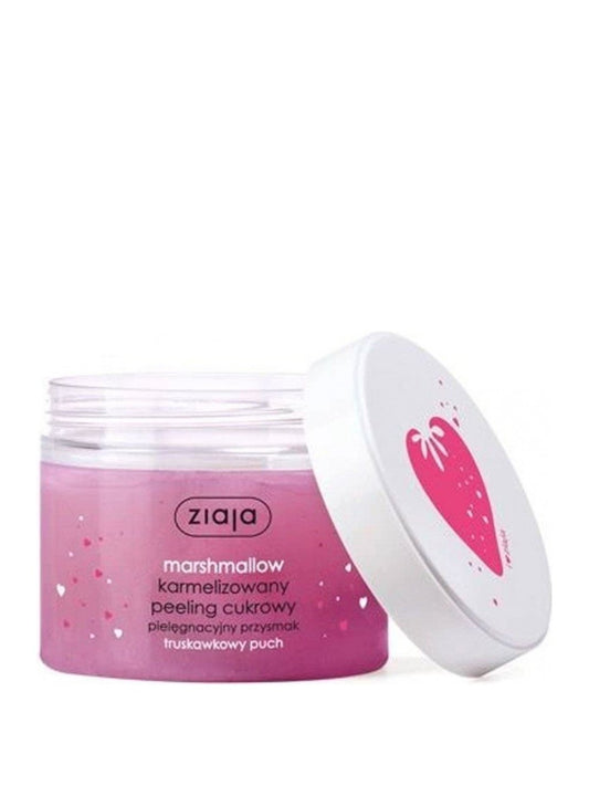 Ziaja – Marshmallow Zucker Körperpeeling, köstliche Pflege, Erdbeerflaum 300 ml