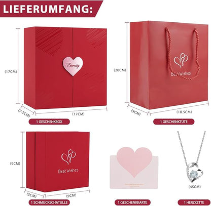 Ewige Eleganz – Luxus Rosen Geschenkbox mit Silberherz-Halskette