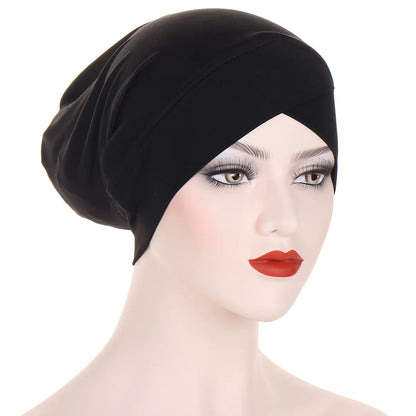 Multicolor Cross-Back Muslim Underscarf Cap