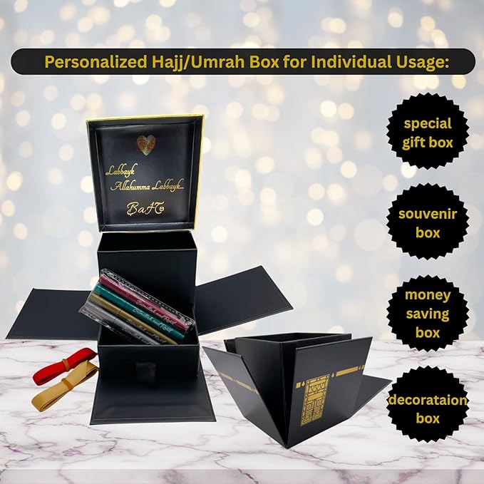 KBruShop Eid Mubarak – Premium Kaaba Geschenkbox mit Ewigen Rosen & Halal-Süßigkeiten