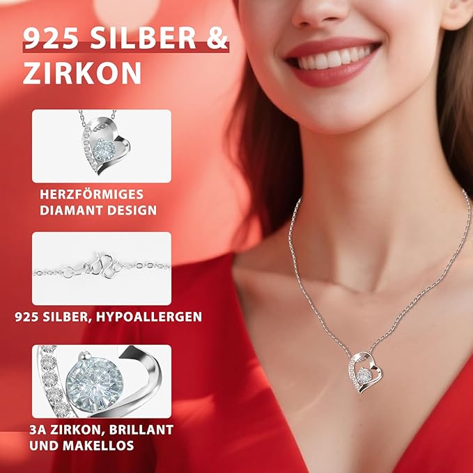 Ewige Eleganz – Luxus Rosen Geschenkbox mit Silberherz-Halskette