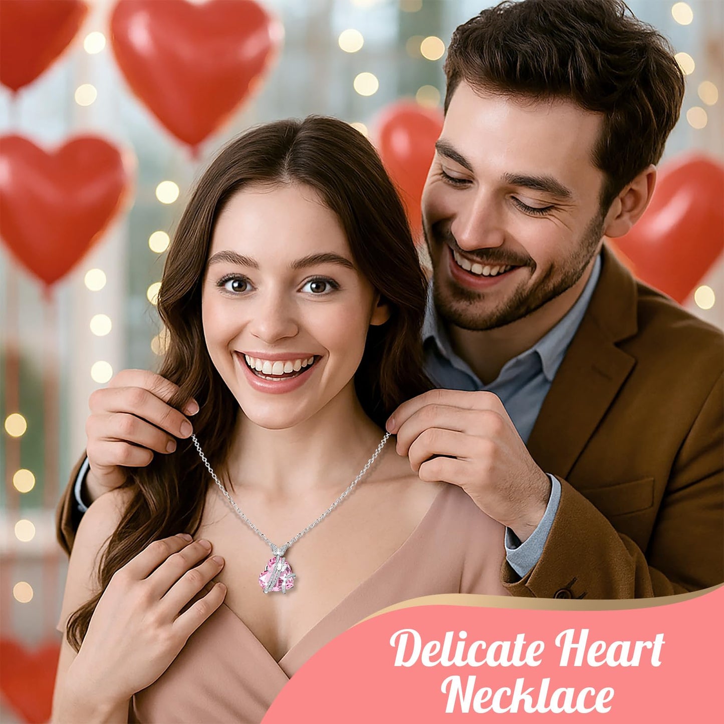 Ewige Rose mit Herz-Schmuck – Luxuriöses Geschenkset für besondere Momente