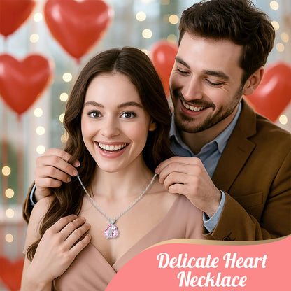 Ewige Rose mit Herz-Schmuck – Luxuriöses Geschenkset für besondere Momente