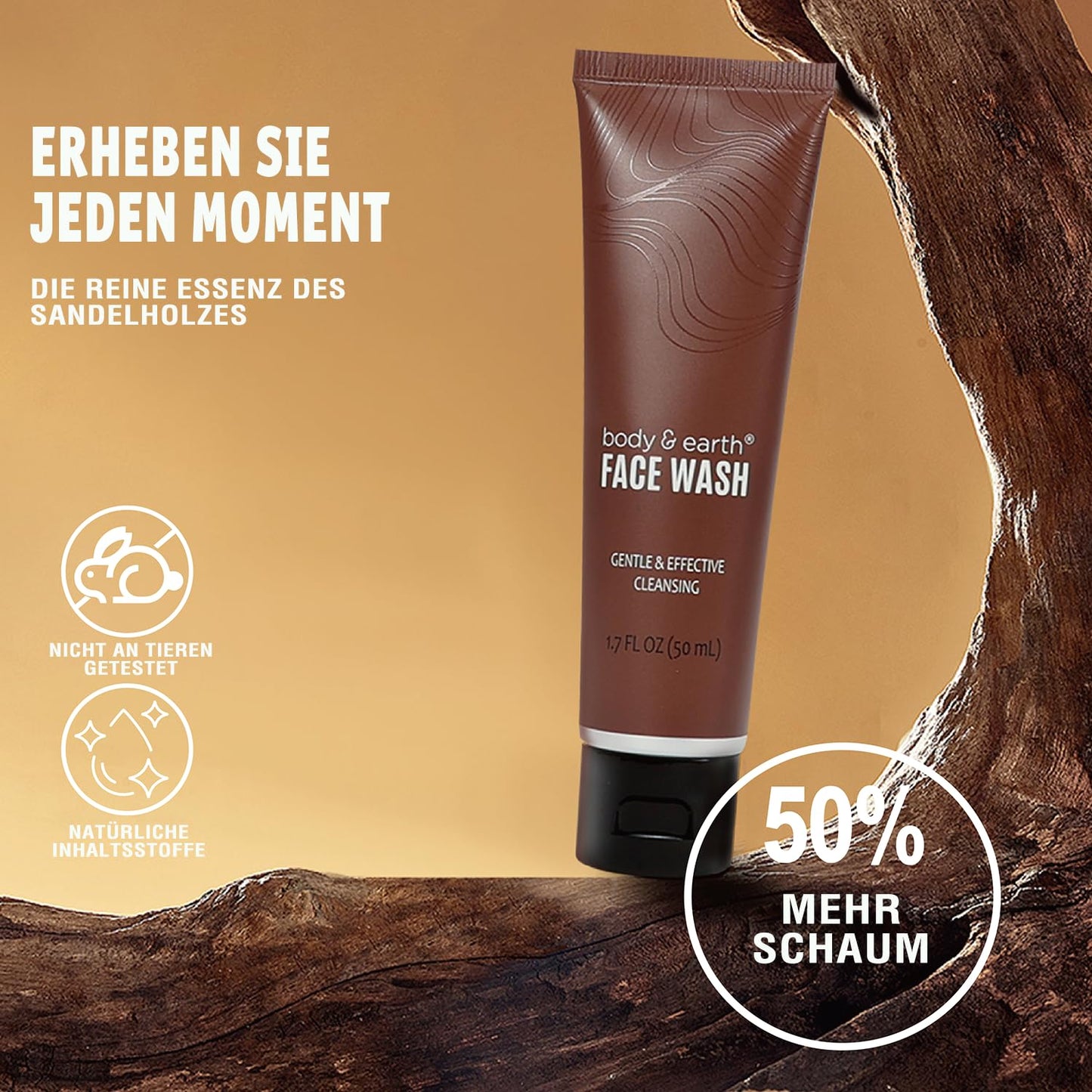 BODY & EARTH® Luxus Herren Geschenkset – 8-teiliges Sandelholz Wellness-Ritual für echte Entspannung und maskuline Pflege