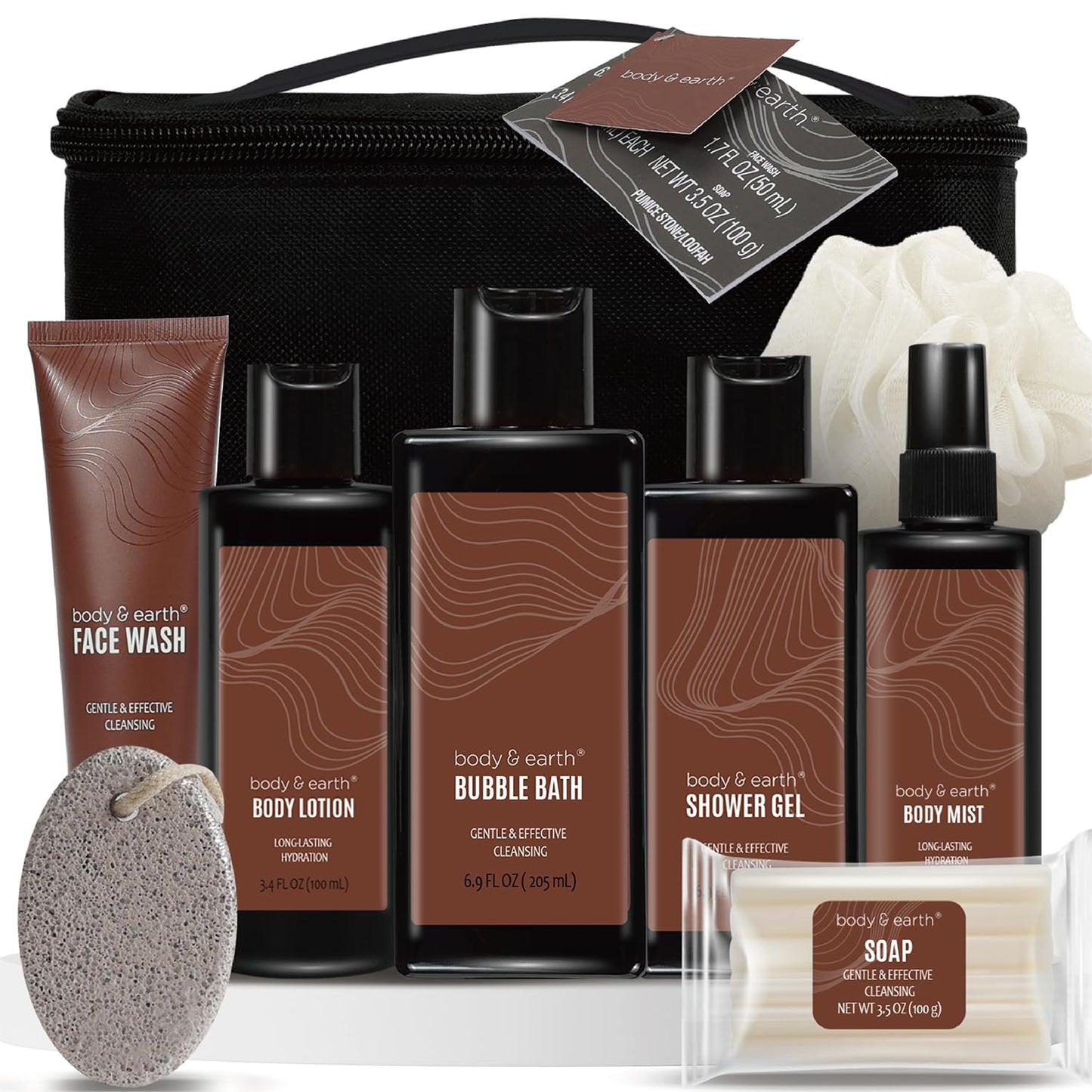BODY & EARTH® Luxus Herren Geschenkset – 8-teiliges Sandelholz Wellness-Ritual für echte Entspannung und maskuline Pflege