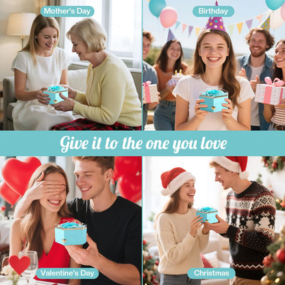 Ewige Rose mit Herz-Schmuck – Luxuriöses Geschenkset für besondere Momente