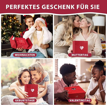 Ewige Eleganz – Luxus Rosen Geschenkbox mit Silberherz-Halskette