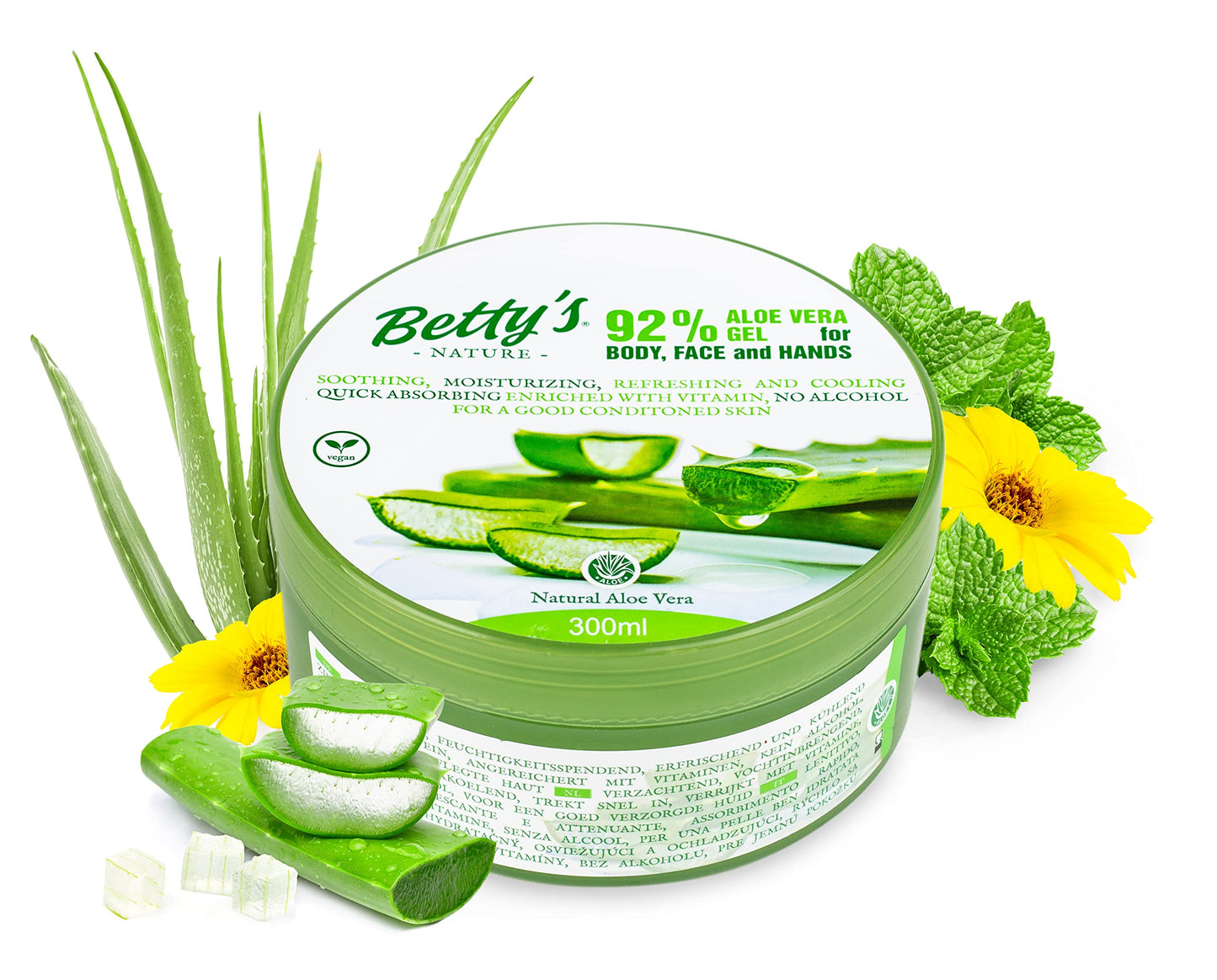 Betty’s Nature Aloe Vera Gel – Natürlich, Vegan & Vielseitig 300 g