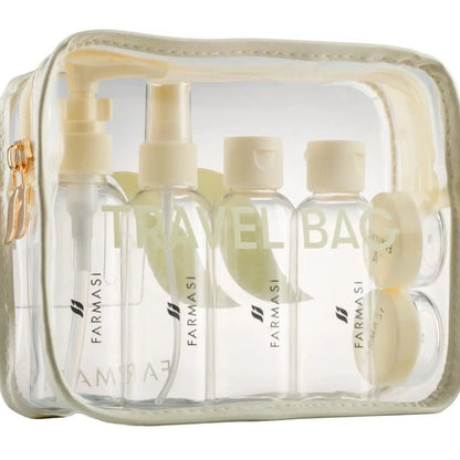 FARMASI Travel Bag Set – Reise-Kosmetiktasche mit nachfüllbaren Flaschen (7-teiliges Set)