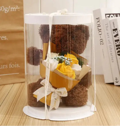 Bären-Geschenkbox mit Puppen- und Blumen-Design