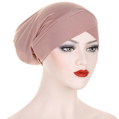 Multicolor Cross-Back Muslim Underscarf Cap