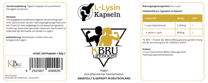 KBru LifeBoost L-Lysin 100 Kapseln