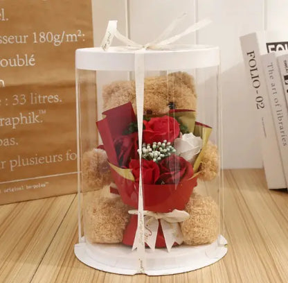 Bären-Geschenkbox mit Puppen- und Blumen-Design