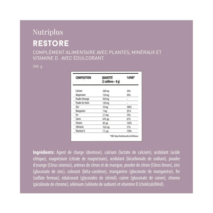 Farmasi NUTRIPLUS RESTORE 240 g – Mineralstoff- & Vitamin-Drink für Erholung und Schlaf