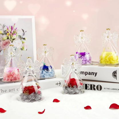 Ewige Rose Engel Geschenke für Frauen Mutter Oma Freundin Muttertag Rot