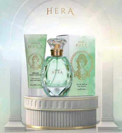 HERA Set - Körperlotion, Duschgel, Parfüm und Kosmetiktasche: Umfassende Pflege