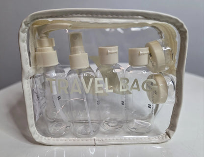 FARMASI Travel Bag Set – Reise-Kosmetiktasche mit nachfüllbaren Flaschen (7-teiliges Set)