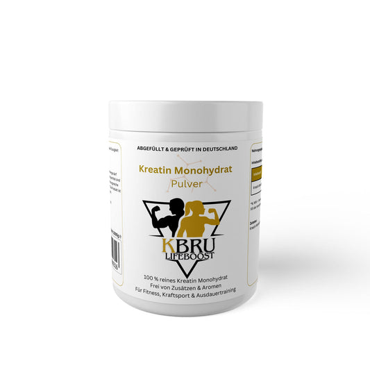 KBRU Lifeboost Kreatin Monohydrat - 1000g Pulver Sport, Fitnes, Muskelkraft, Ausdauer und Regeneration